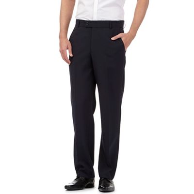 The Collection Big and tall navy flat front regular trousers